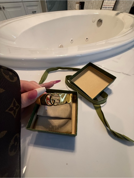 Gucci Jewelry - Gucci Shiny Gold Double G Open Cuff Bracelet